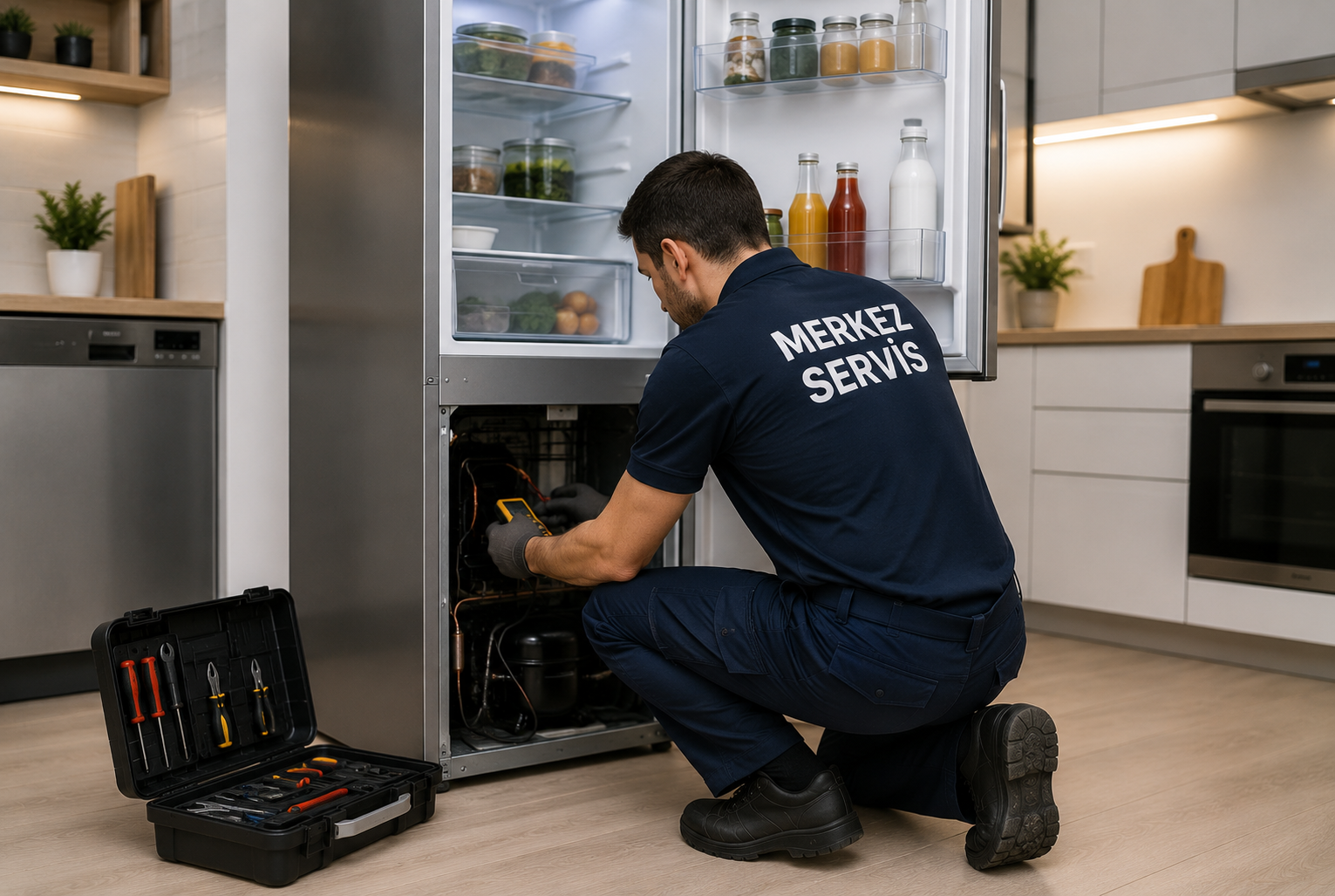 Profesyonel buzdolabı tamir ve bakım hizmeti sunan Merkez Servis görseli