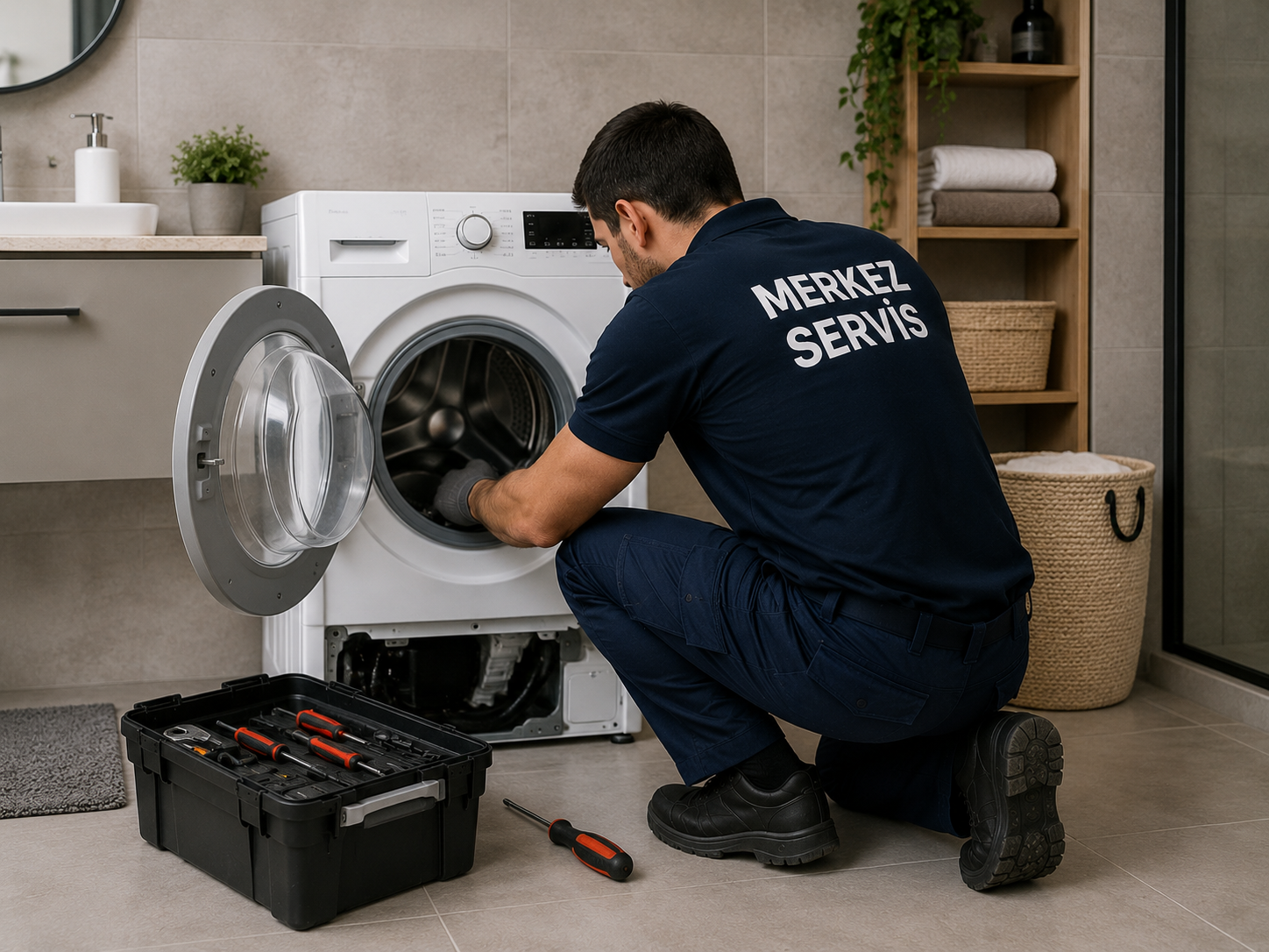 Profesyonel çamaşır makinesi tamir ve bakım hizmeti sunan Merkez Servis görseli